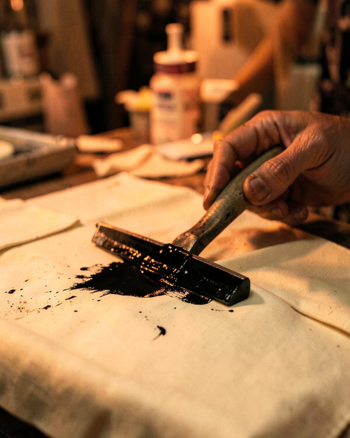 Screen printing in the studio